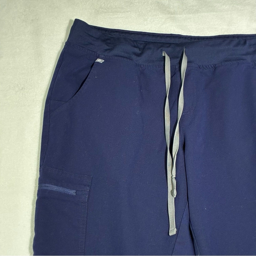 FIGS Scrubs Pants Women’s Navy Large Petite Zamora Jogger Tech Collect *FLAW